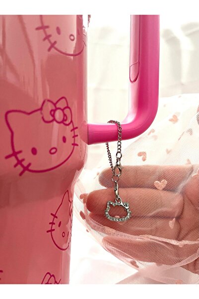 bohemian takı tasarim Hello Kitty Termos Suluk Charmı Çanta Süsü Zincili Charm