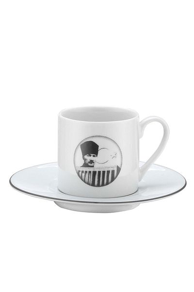 Kütahya Porselen Ataturk 4 Piece Coffee Set for 2 People 11562