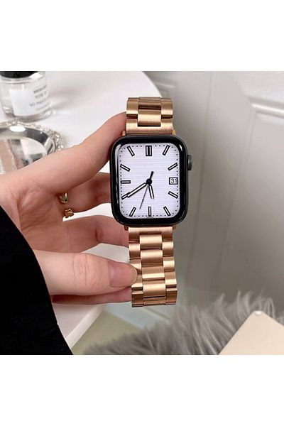 Choice Series 10 42mm Rose Gold Stainless Steel Strap For Apple Watch 46mm Ultra 49mm Metal Wristband Brace