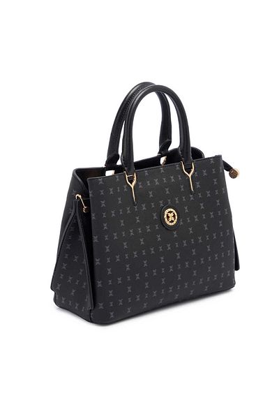 Tergan Black Print Women's Handbag - S25Y1Pr09162-T0E