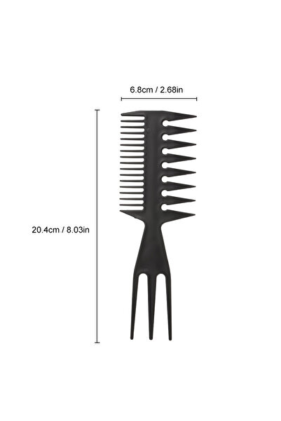 Choice مشط بلاستيكي أسود 3 في 1 رفيع ذو أسنان واسعة لفك تشابك الشعر للنساء مشط مضاد للكهرباء الساكنة للشعر المجعد