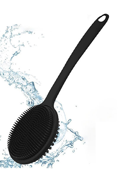 choice2 Gj23-مقشر للجسم ناعم أسود، مقشر للاستحمام، فرشاة استحمام بمقبض طويل، مقشر للبشرة