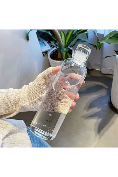 Choice Transparent 500ml Elegant Leakproof Water Bottle With Time Scale Stay Hydrated Daily Lightweight & P