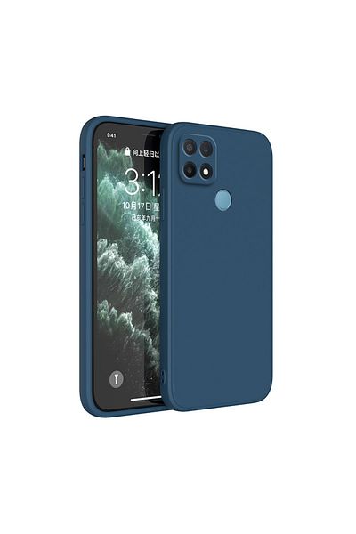Choice جراب Redmi 9C مربع من السيليكون السائل باللون الأزرق الداكن لهاتف Xiaomi Redmi 10A 10C 9C NFC سميك مقاوم للصدمات
