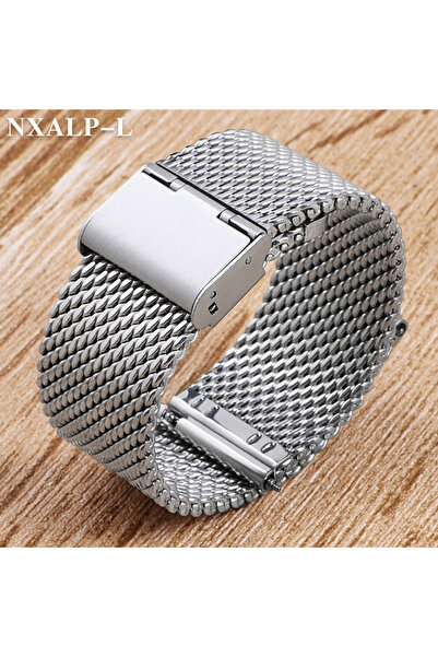 Choice سوار ساعة من الفولاذ المقاوم للصدأ بحلقة ميلانو شبكية فضية مقاس 22 مم، مقاس 18 مم، مقاس 20 مم، مقاس 22 مم، مقاس 24 مم