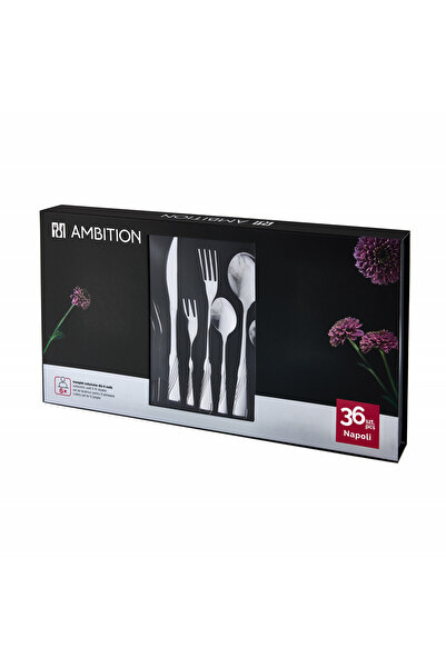 Ambition Stainless steel cutlery set, 36 pieces, 6 people, packed in a gift box, Napoli
