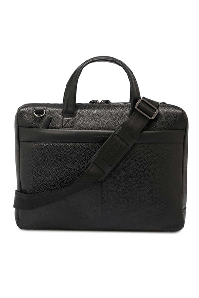 Tergan Siyah Hakiki Deri Erkek Evrak Çantası - S1EV00021306-D3H