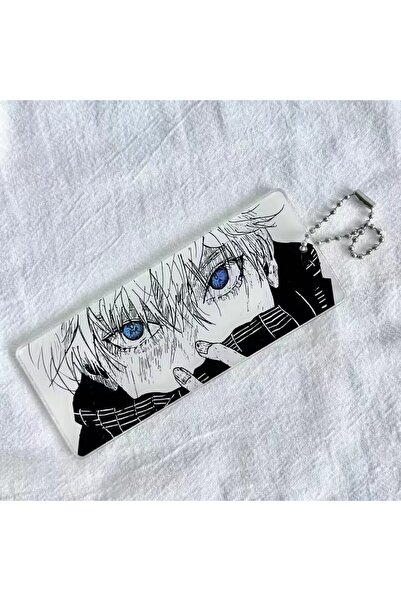 Choice سلسلة مفاتيح ZS-2 الكرتونية ساتورو جوجو ذات العيون المتوهجة وبطاقة شفا...