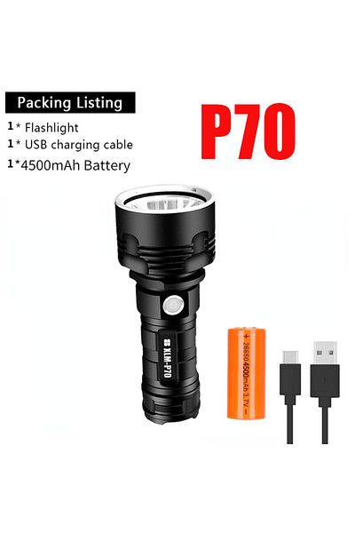 PDQ B 1PC with 4500 mAh Super Bright High Power Led Flashlight P70 USB Rechargeable Flashlight Waterproo