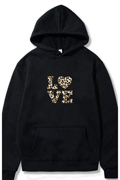 nurtex سويت شيرت مطبوع عليه Love بجيب الكنغر وغطاء للرأس من خيوطين موسمية مريحة