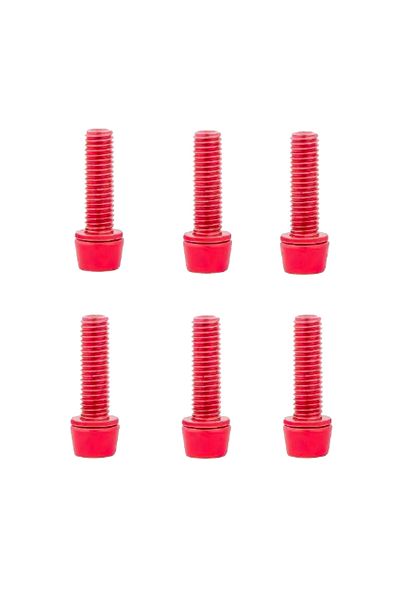 Choice Red 6PCS  Bike Stem M5 Stainless Steel Bolts, Bicycle Stem Bolts Screws, M5*18mm Stainless Steel Bol