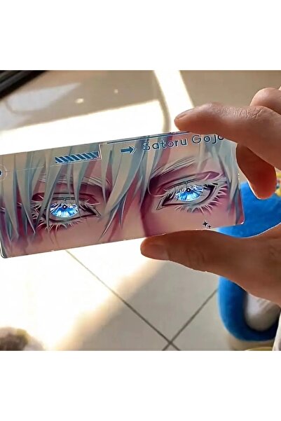 Choice سلسلة مفاتيح ZS-1 الكرتونية ساتورو جوجو ذات العيون المتوهجة وبطاقة شفا...