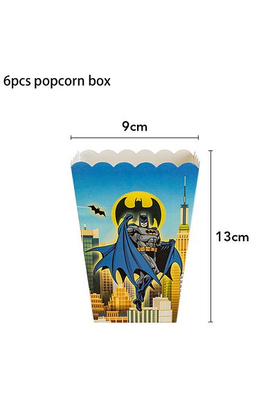 KAYOU Other 6pcs popcorn box Kayou Batman Birthday Party Decoration Disposable Tableware Set Gift Box Cups