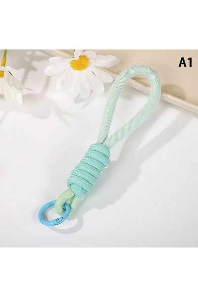 Choice سلسلة مفاتيح معلقة على شكل حبل مضفر فلوري من A1 شبكي مع غلاف هاتف وحقيبة WAQBag