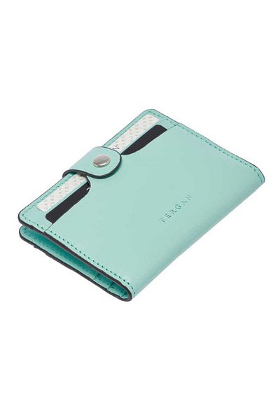 Tergan Blue Genuine Leather Unisex Credit Card Holder - S1Kk 00001653 -T9J