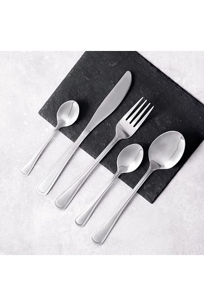 Domotti Stainless steel cutlery set, 30 pieces, 6 people, with coffee spoons, London