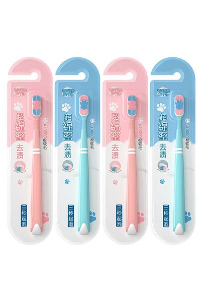Choice 4packs 4Packs Cartoon Cat Claw Extra Soft Bristles Toothbrush Couple Adult Soft Hair Toothbrush Fami