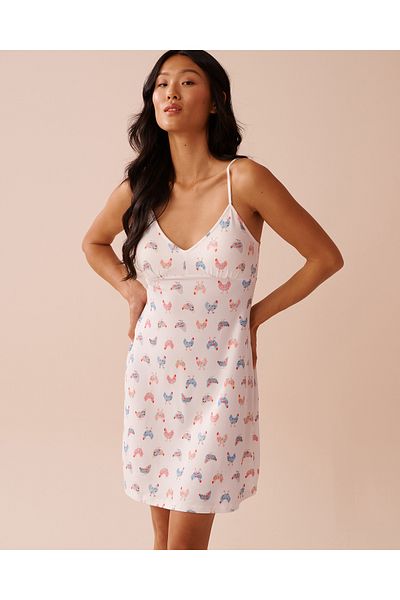 La Vie en Rose Chicken Print Super Soft Nightie
