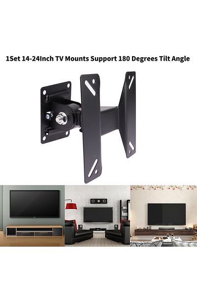 Choice one size 1Set 14-24Inch 180 Degree LCD Monitor Rotating Hanger TV Bracket LED Wall Mount Fixed Flat