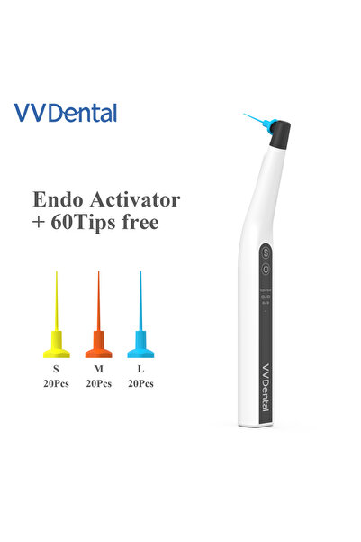 Choice أطراف جهاز ري الأسنان الصوتي VVDental باللون الرمادي و60 قطعة، منشط دا...