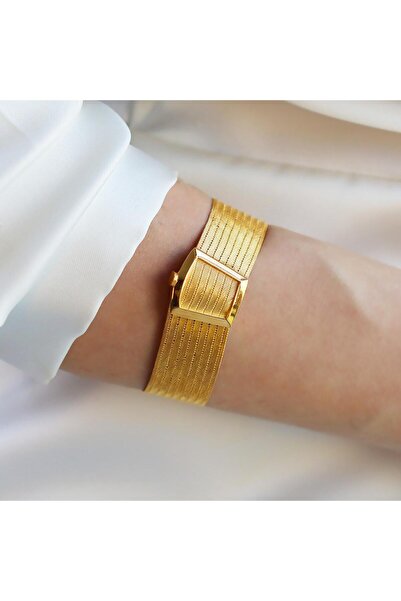 Necati Gün 9 Sıra Hasır Gold Kaplama Gümüş Trabzon Kelepçe