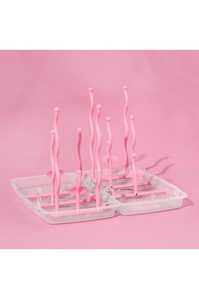 Choice White Pink Drying Rack Tree Storage Nipple Shelf Baby Pacifier Feeding Cup Holder Baby Bottle Cleani
