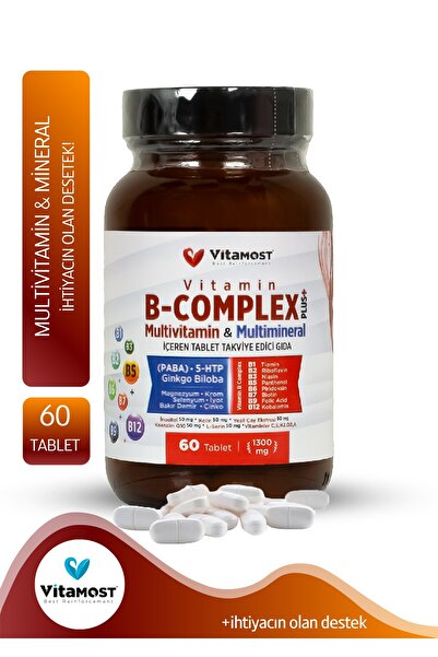 Vitamost B-COMPLEX PLUS VİTAMİN 60 TABLET 1300 MG