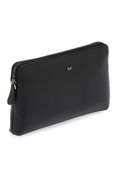 Tergan Мъжка чанта тип клъч от естествена кожа, черна - S1pc00021517-a41