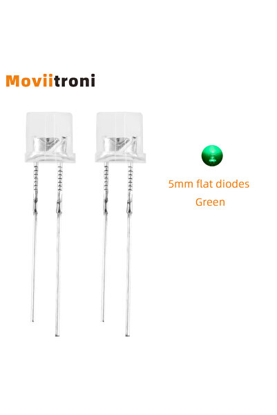 Choice6 100pcs Green 100Pcs 5mm Flat Top LED Diode 9 Colors Lights Bright Bul...