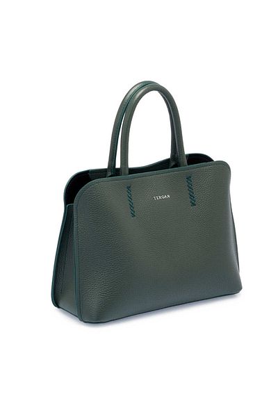 Tergan Green Genuine Leather Women's Handbag - S25Y1Bc80347-I5T