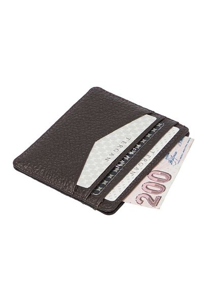Tergan Κάτοχος πιστωτικής κάρτας Unisex από γνήσιο δέρμα καφέ - S1kk 00001665 -t0y