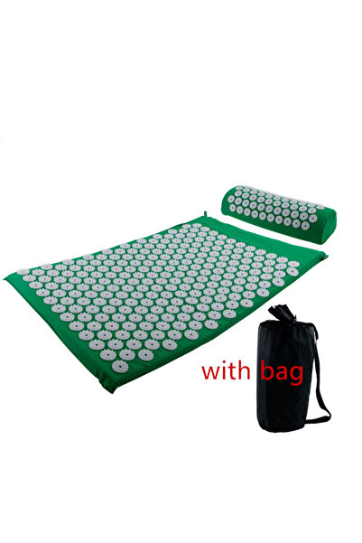 Choice مجموعة خضراء مع حقيبة وسادة تدليك غير قابلة للانزلاق، مجموعات حصيرة تد...