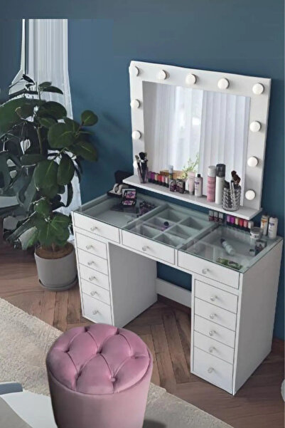 Mobilya Stant Most Hallow Kapitoneli Sandıklı Puf 11 Pembe Kadife Kumaş (Evin...