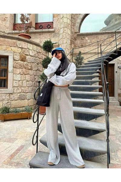 Rabi Shine Palazzo Belted Elastic Loose Draped Pants