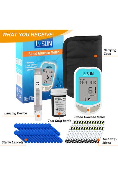 Choice BGM-101 Monitor Kit Fast and Accuracy Blood Glucose Monitor Test Kit, Diabetes Testing Kit with 50 G