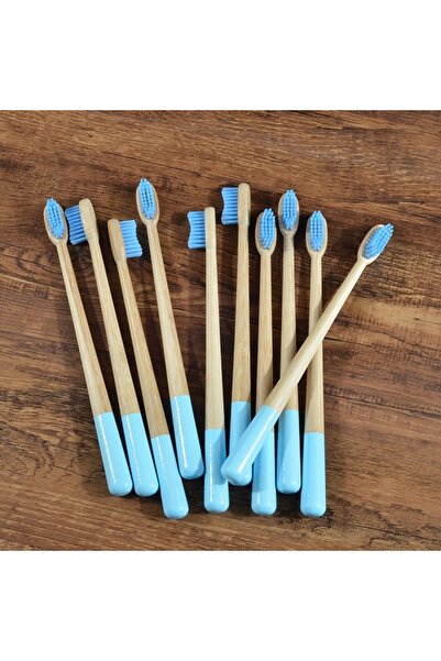 Choice6 10 pack lake blue Adults 10Pack Mix Toothbrushes Bamboo Toothbrush Ec...