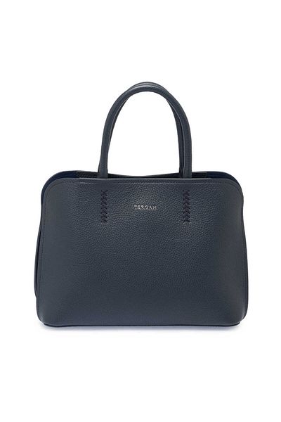 Tergan Navy Blue Genuine Leather Women's Handbag - S25Y1Bc80347-A38