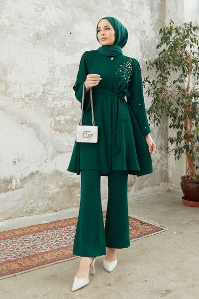 VAVİNOR Σετ παντελονιών Rina Tunic - Emerald