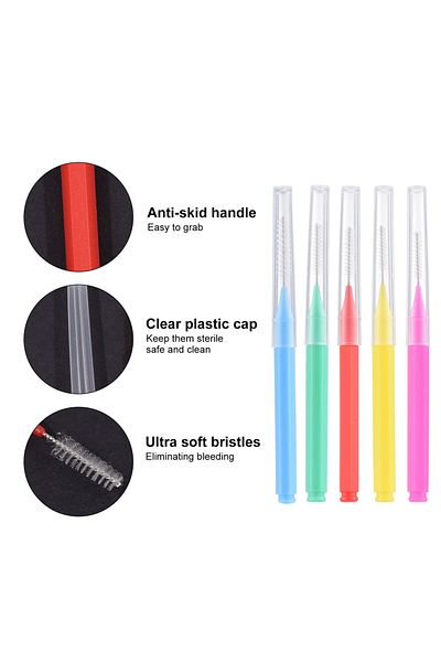 Choice 100 Pieces Interdental Brushes Dental Floss Toothpick Orthodontic Braces Brush Tooth Cleaning Too...