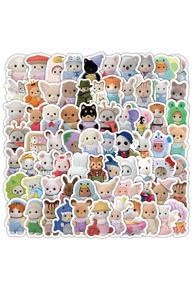 Choice 30PCS 10/30/50/100pcs Cute Cartoon Calico Critters Graffiti Stickers Aesthetic Decals Kids Laptop Fr