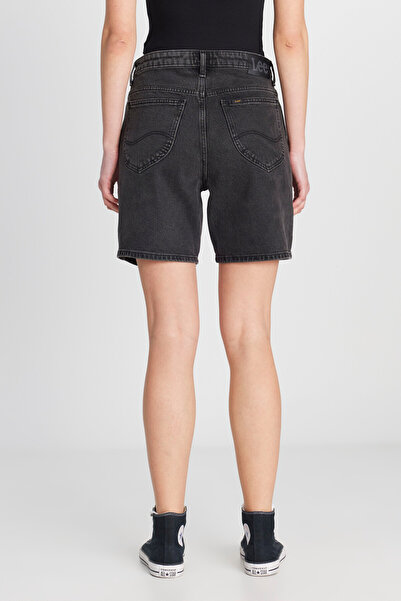 Lee Slim Fit Dar Kesim Normal Bel Bermuda Antrasit Jean Kot Şort