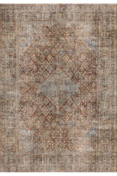 Çam Halı Çam Halı Anatolia 32-047 Etnik Eskitme Desenli Dokuma Tabanlı Yıkana...