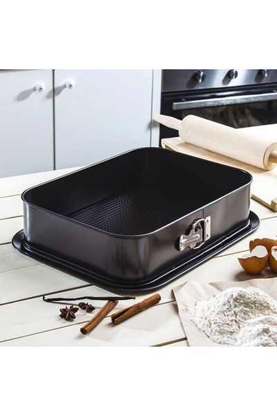 SNB Forma tort 34x24x8cm, baza detasabila, invelis non-stick, negru, SNB