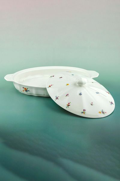 Bursa Porselen Dekor Felicia Oval Porcelain Pot with Lid