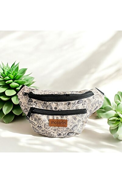 Moserini Unisex Uzay Temalı Desenli Omuz Ve Bel Çantası - Space