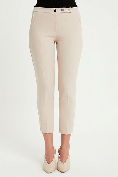 VAVİNOR Cigarette 3-Snap Trousers - Beige