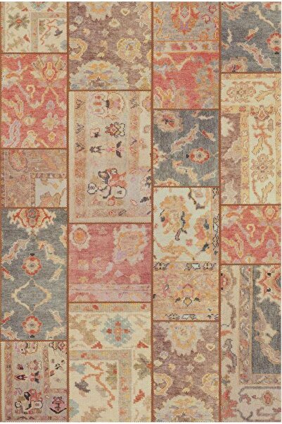 Çam Halı Çam Halı Anatolia 32-031 Etnik Eskitme Patchwork Desenli Dokuma Taba...