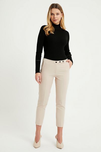 VAVİNOR Cigarette 3-Snap Trousers - Beige