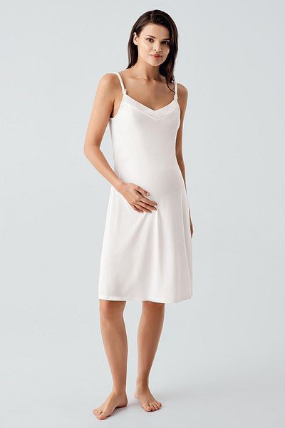 Artış Short Stretchy Viscose Maternity Nightgown with Straps