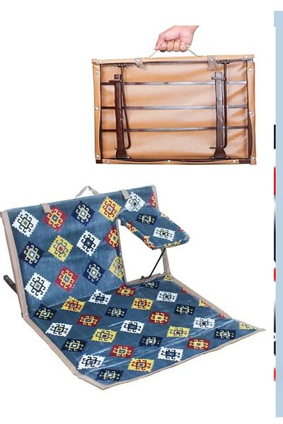 Cady One Floor chair for trips and camping foldable with armrest and adjustable back 75x106 cm
